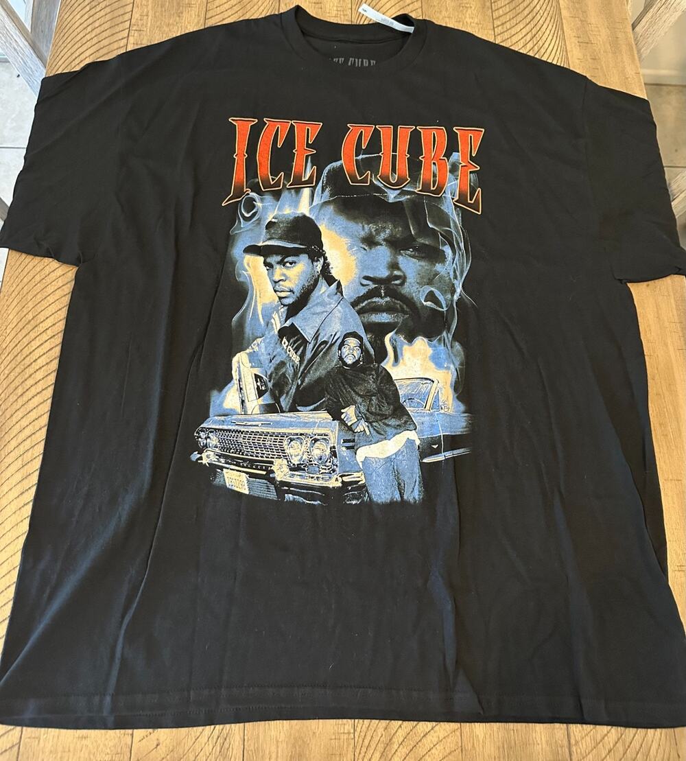 Ice Cube Rap T-Shirt Graphic Concert Tee Black Men's Size 2XL